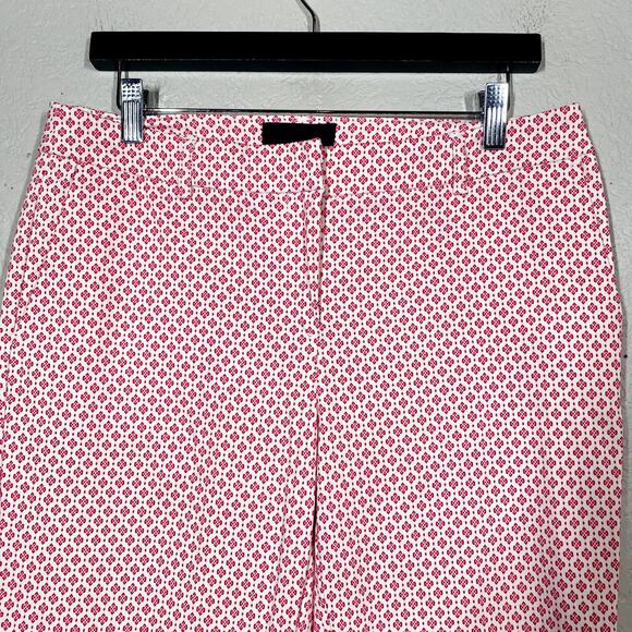 Cynthia Rowley Crop Casual Pant Ankle Red White - 10 - Picture 2 of 5